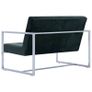 2-Seater Sofa with Armrests Dark Green Chrome and Velvet Image 6