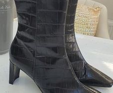 TOPSHOP Leather croc print boots Sz 42 (8 to 8.5UK) - Bnwt Rrp 120