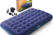 Camping Inflatable Airbed - Quick Inflating Outdoor Air Mattress with Spring Support &amp; Durable Material I Versatile, Easy Store Blow Up Bed Perfect for Hiking &amp; Festivals Double With Free Air Pump (FREE POSTAGE)