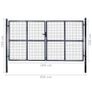 Mesh Garden Gate Galvanised Steel 289x200 cm Grey Image 9