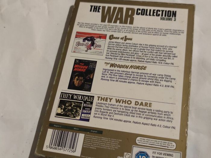 Cross of Iron/The Wooden Horse/They Who Dare WW2 Dvd Boxset