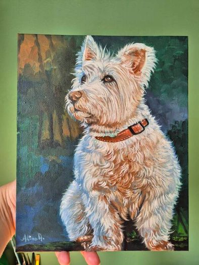 Westi West Highland terrier - original oil painting
