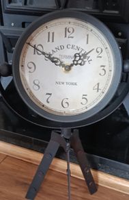 Vintage Industrial Tripod Table Clock Grand Central Terminal New York