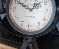 Vintage Industrial Tripod Table Clock Grand Central Terminal New York