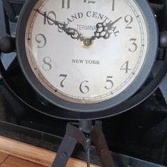 Vintage Industrial Tripod Table Clock Grand Central Terminal New York