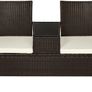 _Polyrattan Garden Bench with Table, 2-Seater, for Garden, Balcony and Patio, Plastic Feet, Garden Bench with Seat Cushion Image 2