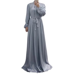 Brand New OBEEII Women's Muslim Robes Solid Color Muslim Dress