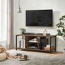 TV cabinet with open compartments 40 x 120 x 50 cm vintagebrown-black Image 2