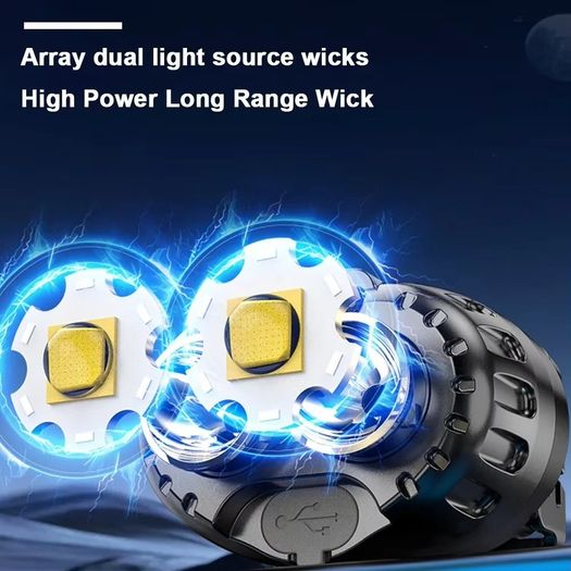 LED Headlamp Torch USB-C Rechargeable Motion Sensor Waterproof Running Cycling