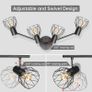 Ceiling Light Fitting Spot Light Rotatable Retro Spotlight Fixture Industrial Ceiling Lights E14 Base Adjustable with Black Metal Cage Flush Mount for Bedroom Living Room Hallway Image 2