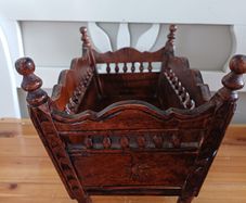 Wooden baby doll crib