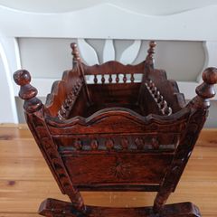 Wooden baby doll crib