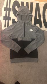 The North face black and grey hoodie