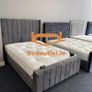 Panel Plush Lines Velvet Bed Frame All Sizes & Colours Available NEW Image 6