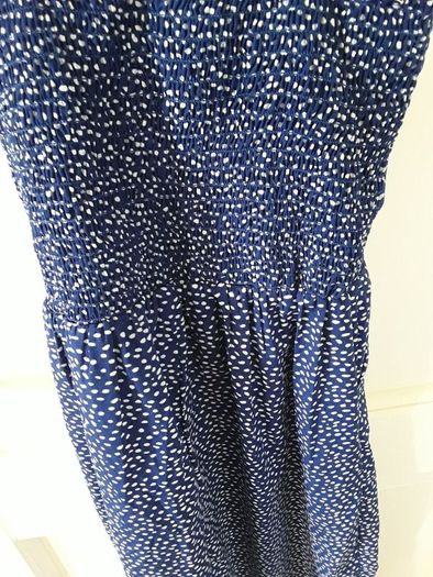 Navy Blue polka dot jumpsuit 12-13yr with pockets