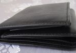 Black Quality Full Leather Trifold Credit Card & Photo Holder Wallet 1104