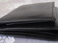 main image for ad Black Quality Full Leather Trifold Credit Card &amp; Photo Holder Wallet 1104