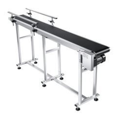 Belt Conveyor, 71 x 7.8 inch Conveyor Table, Heavy Duty Stainless Steel Motorized Belt Conveyor for Inkjet Coding Applications Powered PVC Belt Anti-Static Adjustable Speed (Double Guardrail