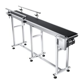 Belt Conveyor, 71 x 7.8 inch Conveyor Table, Heavy Duty Stainless Steel Motorized Belt Conveyor for Inkjet Coding Applications Powered PVC Belt Anti-Static Adjustable Speed (Double Guardrail