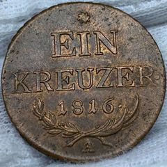 AUSTRIA, Empire Franz II era 1816A copper Ein Kreuzer