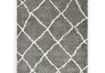 Rug Berber Shaggy PP Grey and Beige 140x200 cm