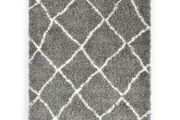 Rug Berber Shaggy PP Grey and Beige 140x200 cm