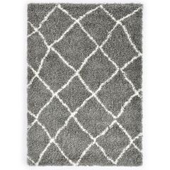 Rug Berber Shaggy PP Grey and Beige 140x200 cm