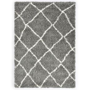Rug Berber Shaggy PP Grey and Beige 140x200 cm