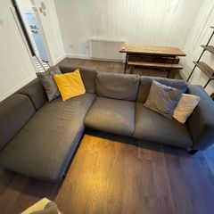 Grey l-shaped corner sofa