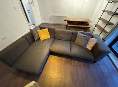 Grey l-shaped corner sofa
