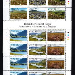 2011 Ireland National Parks of Ireland  Commemorative Stamps Sheetlet Plate 1A1A1A1A Mint Never Hinged (MNH)