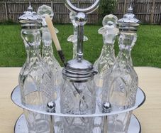Antique spice set (also known as a kitchen cabaret or cruet set)