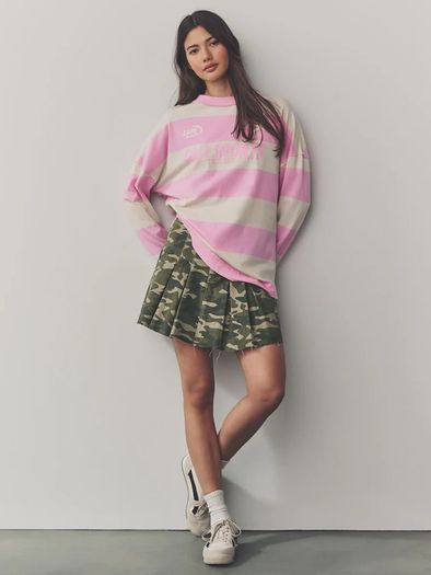 Stunning Brand New with tags Next UK14 Tall range Camo Printed 100% Cotton Pleated Denim Mini Skirt