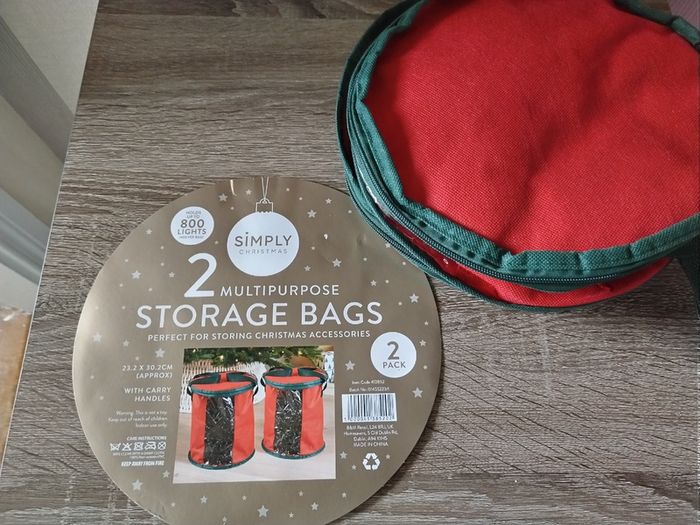 Set of x2 Christmas Storage Bags