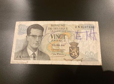 Belgium 20 Francs note