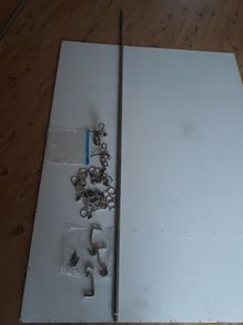 Curtain Metal Pole Set Including 24 Plastic Rings