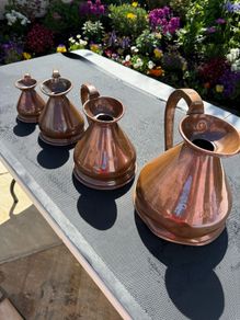 Beautiful antique copper jug set 1/2 gal/quartz/pint & gill size