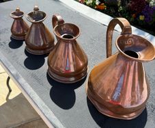 Beautiful antique copper jug set 1/2 gal/quartz/pint & gill size