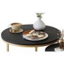 Round Coffee Tables, Set of 2 End Table, Nesting Tables, Side Table Metal Gold Frame for Living Room/Bedroom/Balcony/Office/Apartment, Diameter 23.6/15.7 IN, Black Top, Prevent right angles Image 10