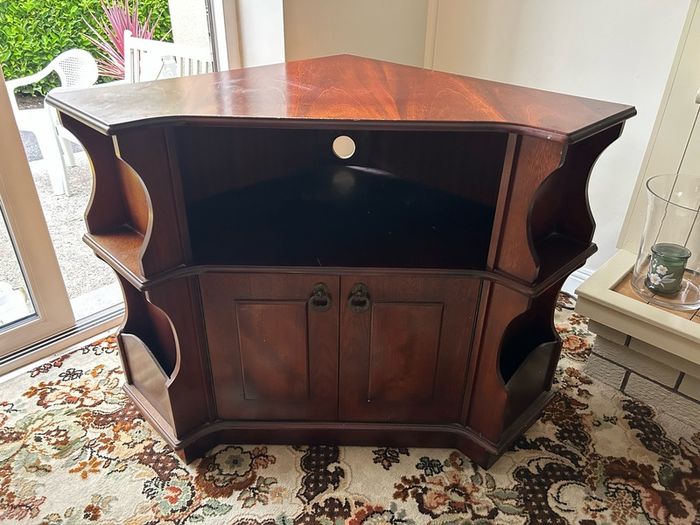Vintage Mahogany TV Corner Cabinet