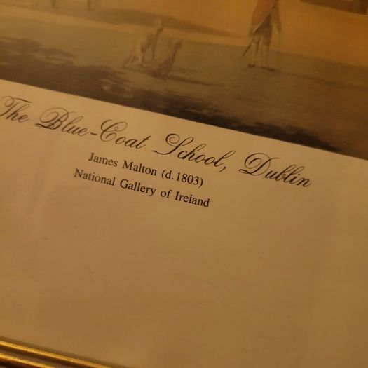 Vintage framed "James Malton" print "The blue - coat school, Dublin"