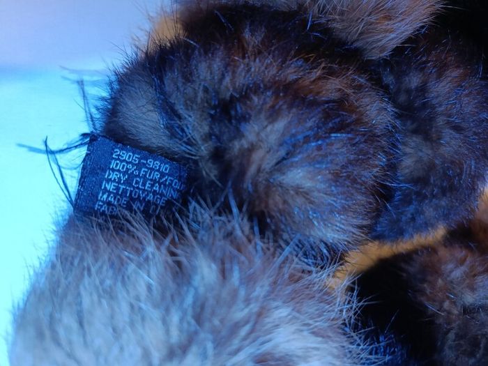 Real fur pompom stole 100cm with label