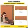 Office Partition Room Divider Wall 71" x 72" Privacy Office Divider Brown Image 5