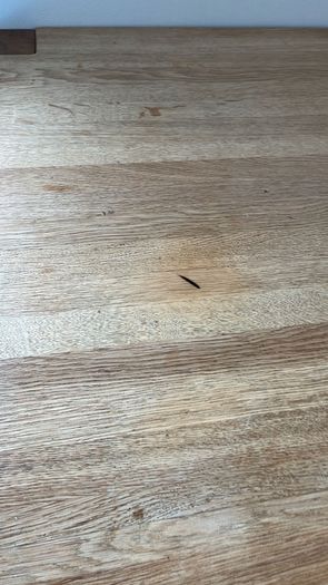 oak , solid table very heavy.  Square . Fits 6