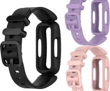 Set 3 pieces - Compatible with Fitbit Ace 3 for Kids, Soft Silicone Waterproof Bracelet Accessories Sports Watch Strap