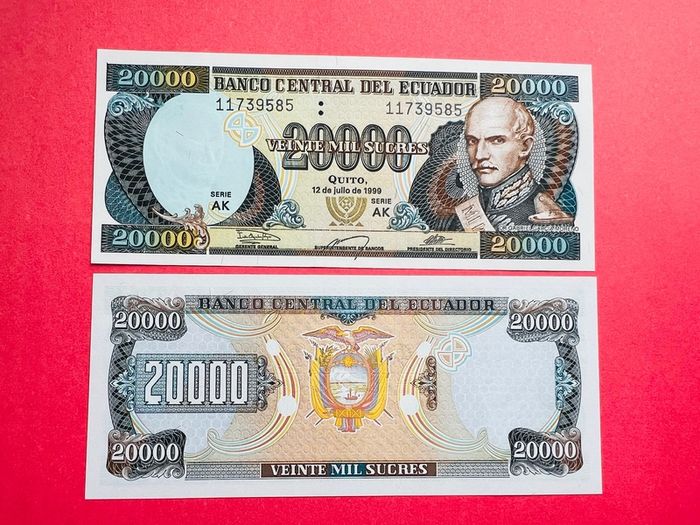 Ecuador  20000  Sucres. 1999  Pick  129 .  ( Uncirculated ) Pick 21c