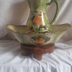 Vintage Staffordshire Ironstone Pitcher & Wash basin set.