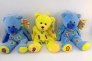 3x Vintage Message Bears Plush Teddy Bear Lot of 3 Numbers 8 1 2 New with Tags:AVAILABLE FOR COLLECTION
