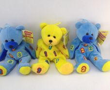 3x Vintage Message Bears Plush Teddy Bear Lot of 3 Numbers 8 1 2 New with Tags:AVAILABLE FOR COLLECTION