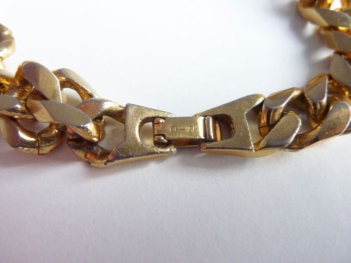 Vintage heavy 18ct gold plated men's bracelet
